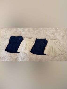 Girls French Toast Pleated School Uniform Skirts in Navy and Khaki, Size 14